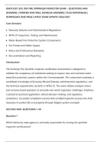 KENTUCKY &lpar;KY&rpar; 209 FIRE SPRINKLER INSPECTOR EXAM &ndash; QUESTIONS AND&NewLine;ANSWERS &vert; VERIFIED AND WELL DETAILED ANSWERS &vert; PLUS RATIONALES &vert;&NewLine;DOWNLOAD AND PASS&vert; LATEST EXAM UPDATE 2026&sol;2027