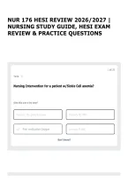 NUR 176 HESI REVIEW 2026&sol;2027 &vert; NURSING STUDY GUIDE&comma; HESI EXAM REVIEW & PRACTICE QUESTIONS 