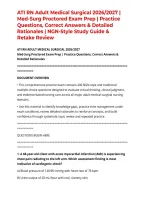 ATI RN Adult Medical Surgical 2026&sol;2027 &vert; Med-Surg Proctored Exam Prep &vert; Practice Questions&comma; Correct Answers & Detailed Rationales &vert; NGN-Style Study Guide & Retake Review