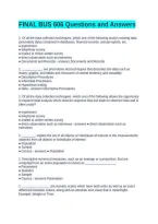 FINAL BUS 606 Questions and Answers