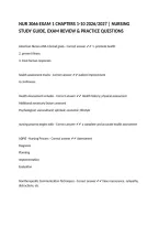 NUR 3066 EXAM 1 CHAPTERS 1-10 2026&sol;2027 &vert; NURSING STUDY GUIDE&comma; EXAM REVIEW & PRACTICE QUESTIONS