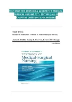 TEST BANK FOR BRUNNER & SUDDARTH&rsquo;S MEDICAL SURGICAL NURSING 15TH EDITION &vert; ALL 68 CHAPTERS QUESTIONS AND ANSWERS