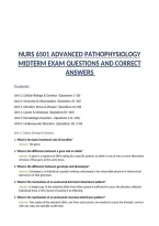 NURS 6501 ADVANCED PATHOPHYSIOLOGY  MIDTERM EXAM QUESTIONS AND CORRECT ANSWERS 