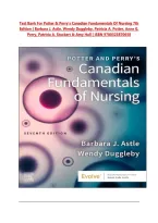 Test Bank For Potter & Perry's Canadian Fundamentals Of Nursing 7th Edition &vert; Barbara J&period; Astle&comma; Wendy Duggleby&comma; Patricia A&period; Potter&comma; Anne G&period; Perry&comma; Patricia A&period; Stockert & Amy Hall &vert; ISBN 9780323870658