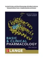 Test Bank for Basic and Clinical Pharmacology 15th Edition by Bertram  Katzung & Anthony Trevor &vert; Complete Questions and Answers    