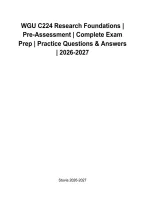 WGU C224 Research Foundations Pre-Assessment &vert; Practice Questions & Verified Answers &vert; Complete Exam Prep &vert; Grade A&plus; &vert; 2026&ndash;2027&NewLine;