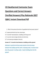 CO Geothermal Contractor Exam &NewLine;Questions and Correct Answers &NewLine;&lpar;Verified Answers&rpar; Plus Rationale 2027 &NewLine;Q&A&vert; Instant Download Pdf