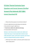 CO Solar Thermal Contractor Exam &NewLine;Questions and Correct Answers &lpar;Verified &NewLine;Answers&rpar; Plus Rationale 2027 Q&A&vert; &NewLine;Instant Download Pdf