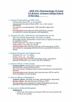 NUR 354  Pharmacology II Exam &num;3 Review  Arizona College School of Nursing  Questions & Answers Solved 100&percnt; Correct&excl;&excl;             &NewLine;&NewLine;