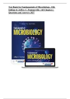 Test Bank Fundamentals of Microbiology 12th Edition Jeffrey C&period; Pommerville &vert; All Chapters Complete Study Guide