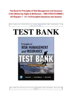 Test Bank for Principles of Risk Management and Insurance  &lpar;14th Edition&rpar; by Rejda & McNamara &ndash; ISBN 9780135180860 &vert;  All Chapters 1 - 27 &sol; Full Complete Questions and Answers    