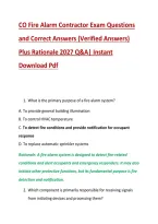 CO Fire Alarm Contractor Exam Questions &NewLine;and Correct Answers &lpar;Verified Answers&rpar; &NewLine;Plus Rationale 2027 Q&A&vert; Instant &NewLine;Download Pdf