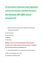 CO Excavation Contractor Exam Questions &NewLine;and Correct Answers &lpar;Verified Answers&rpar; &NewLine;Plus Rationale 2027 Q&A&vert; Instant &NewLine;Download Pdf 