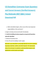 CO Demolition Contractor Exam Questions &NewLine;and Correct Answers &lpar;Verified Answers&rpar; &NewLine;Plus Rationale 2027 Q&A&vert; Instant &NewLine;Download Pdf