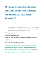 CO Flooring Contractor Exam Questions &NewLine;and Correct Answers &lpar;Verified Answers&rpar; &NewLine;Plus Rationale 2027 Q&A&vert; Instant &NewLine;Download Pdf