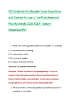 CO Insulation Contractor Exam Questions &NewLine;and Correct Answers &lpar;Verified Answers&rpar; &NewLine;Plus Rationale 2027 Q&A&vert; Instant &NewLine;Download Pdf
