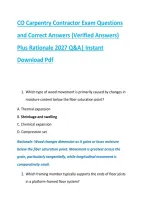 CO Carpentry Contractor Exam Questions &NewLine;and Correct Answers &lpar;Verified Answers&rpar; &NewLine;Plus Rationale 2027 Q&A&vert; Instant &NewLine;Download Pdf