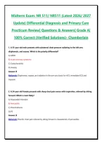 NR 511&sol; NR511 Differential Diagnosis and Primary Care Practicum Midterm Exam & Final Exam Questions & Answers &vert; Complete Package Bundle