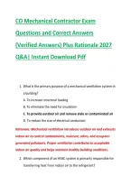 CO Mechanical Contractor Exam &NewLine;Questions and Correct Answers &NewLine;&lpar;Verified Answers&rpar; Plus Rationale 2027 &NewLine;Q&A&vert; Instant Download Pdf