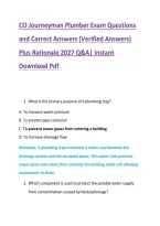 CO Journeyman Plumber Exam Questions &NewLine;and Correct Answers &lpar;Verified Answers&rpar; &NewLine;Plus Rationale 2027 Q&A&vert; Instant &NewLine;Download Pdf