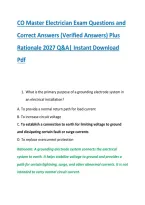 CO Master Electrician Exam Questions and &NewLine;Correct Answers &lpar;Verified Answers&rpar; Plus &NewLine;Rationale 2027 Q&A&vert; Instant Download &NewLine;Pdf
