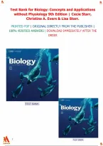 Test Bank for Biology&colon; Concepts and Applications without Physiology 9th Edition by Cecie Starr&comma; Christine A&period; Evers & Lisa Starr&period;&vert;All chapters covered&comma; Graded A&plus;&period;