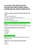 CO Electrical Sign Contractor Exam Questions and Correct Answers