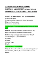 CO Elevator Contractor Exam Questions and Correct Answers