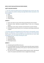 MENTAL HEALTH EXAM QUESTIONS AND VERIFIED ANSWERS