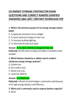CO Energy Storage Contractor Exam Questions and Correct Answers