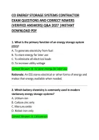 CO Energy Storage Systems Contractor Exam Questions and Correct Answers
