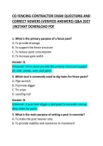 CO Fencing Contractor Exam Questions and Correct Answers