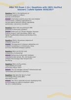 MBA 703 Exam 1 Lin &vert; Questions with 100&percnt; Verified&NewLine;Answers &vert; Latest Update 2026&sol;2027