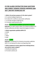 CO Fire Alarm Contractor Exam Questions and Correct Answers