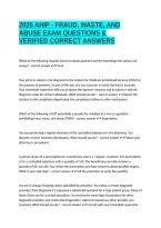 2025 AHIP - FRAUD&comma; WASTE&comma; AND ABUSE EXAM QUESTIONS & VERIFIED CORRECT ANSWERS