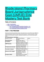 Rhode Island UMPJE &sol; MPJE Pharmacy Law Elite Mastery Test Bank &lpar;2026&sol;2027 Edition&rpar; &vert; Clinical & Regulatory Scenarios&comma; Full Distractor Rationales & Critical Axioms Cheat Sheet