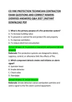 CO Fire Protection Technician Contractor Exam Questions and Correct Answers