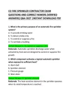 CO Fire Sprinkler Contractor Exam Questions and Correct Answers