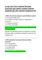 CO Gas Line Utility Contractor Exam Questions and Correct Answers