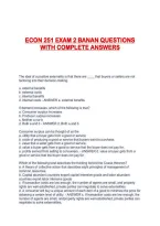 ECON 251 EXAM 2 BANAN QUESTIONS WITH COMPLETE ANSWERS