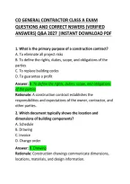 CO General Contractor Class A Exam Questions and Correct Answers