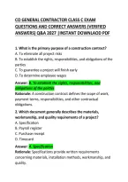 CO General Contractor Class C Exam Questions and Correct Answers