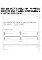NUR 505 EXAM 2 2026&sol;2027 &vert; ADVANCED NURSING STUDY GUIDE&comma; EXAM REVIEW & PRACTICE QUESTIONS