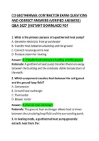CO Geothermal Contractor Exam Questions and Correct Answers