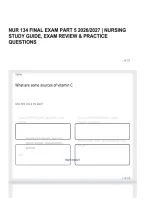NUR 134 FINAL EXAM PART 5 2026&sol;2027 &vert; NURSING STUDY GUIDE&comma; EXAM REVIEW & PRACTICE QUESTIONS