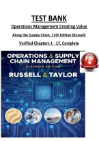 TEST BANK Operations Management Creating Value Along the Supply Chain&comma; 11th Edition &lpar;Russell&rpar; Verified Chapters 1 - 17&comma; Complete&NewLine;