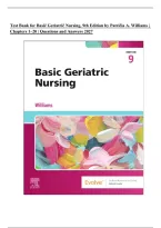Test Bank for Basic Geriatric Nursing 9th Edition by Patricia A&period; Williams &ndash; Chapters 1-20 Practice Questions & Answers