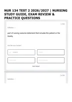 NUR 134 TEST 2 2026&sol;2027 &vert; NURSING STUDY GUIDE&comma; EXAM REVIEW & PRACTICE QUESTIONS