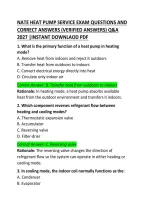 NATE Heat Pump Service Exam Questions and Correct Answers