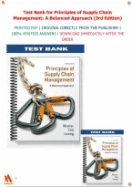 Test Bank for Principles of Supply Chain Management&colon; A Balanced Approach 3rd edition by Joel D&period; Wisner&comma; containing 14 chapters and 670 verified questions&period;